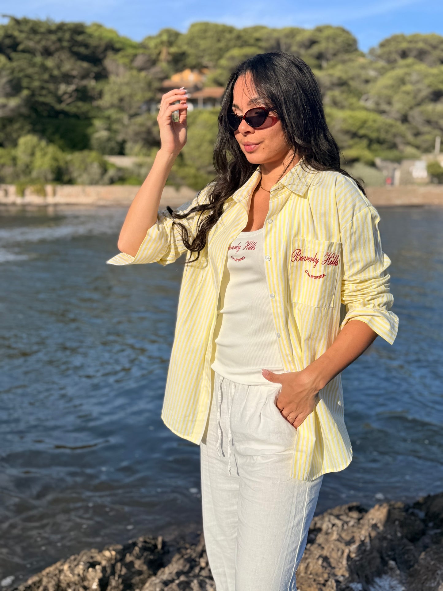 Ensemble Chemise et top Natacha Jaune