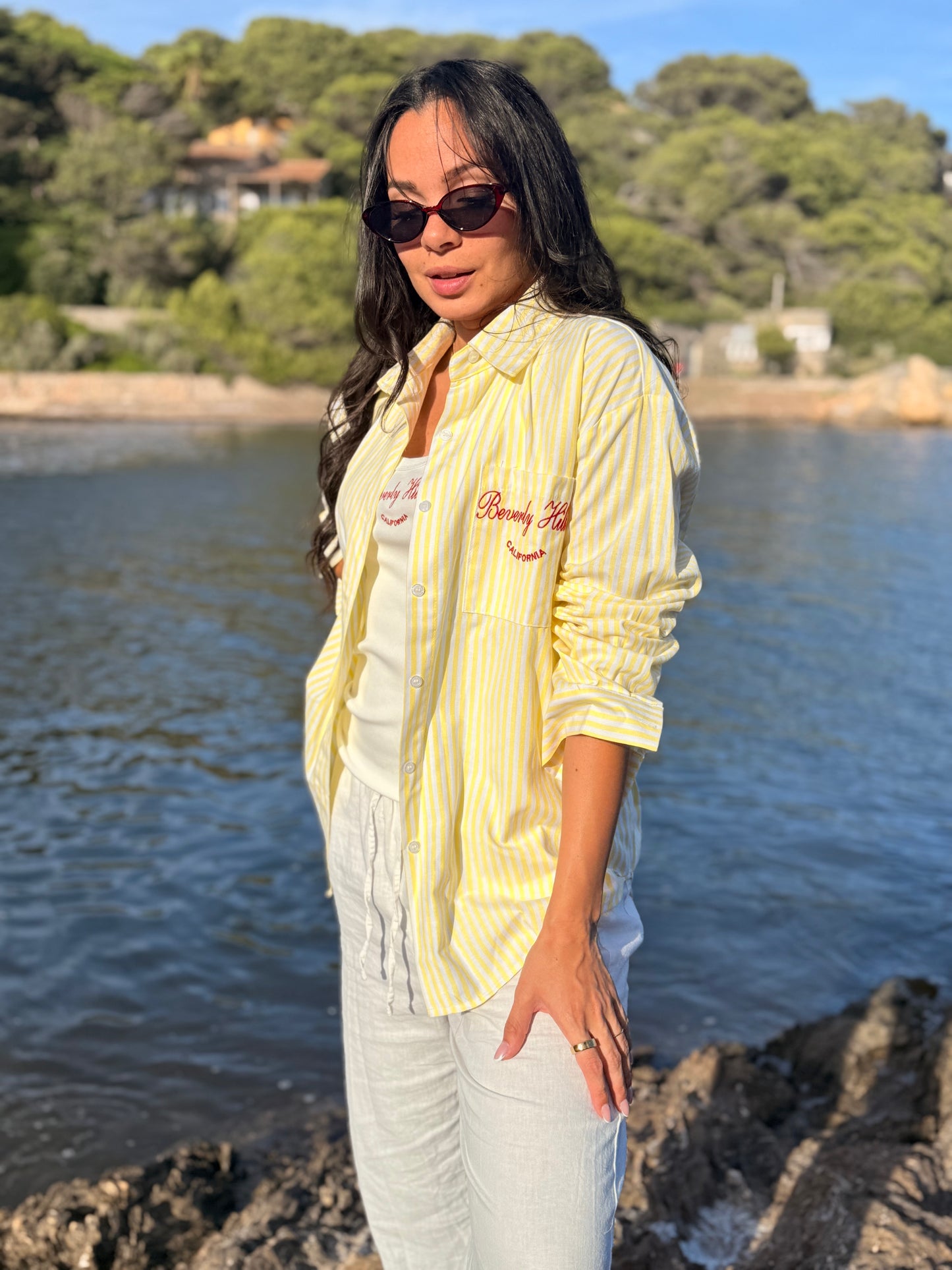 Ensemble Chemise et top Natacha Jaune