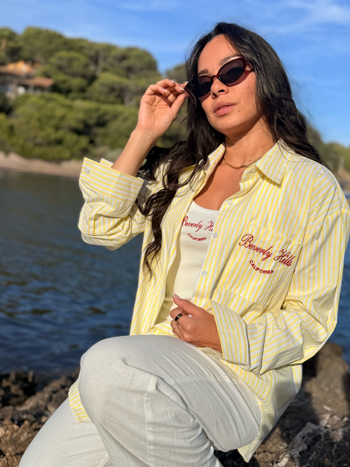 Ensemble Chemise et top Natacha Jaune